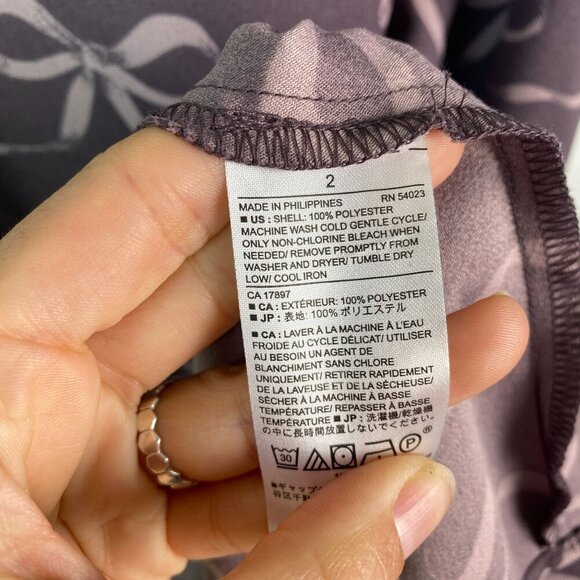 Banana Republic Factory NWT One Shoulder Ruffle Bow Print Fit & Flare Midi Dress - Picture 6 of 6